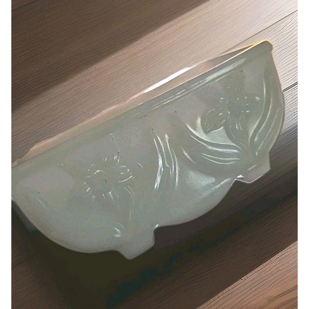 Vintage Akro Agate Slag Glass Planter Bowl Dish Vase Pot White